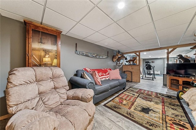 922 Old Ridge Rd, Cross Creek Twp, PA 15340 - living room featuring a drop ceiling and wood finished floors