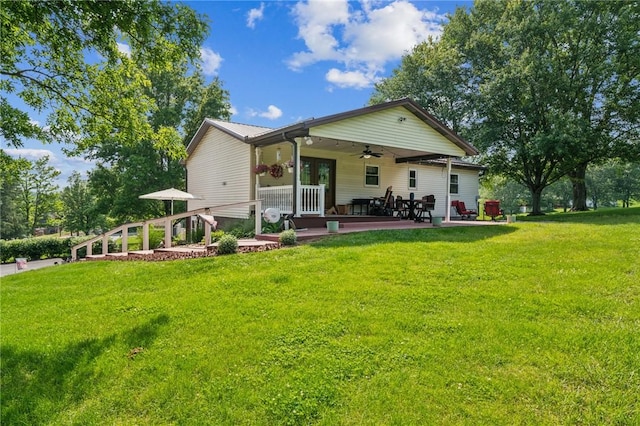 922 Old Ridge Rd, Cross Creek Twp, PA 15340 - view of front of property with ceiling fan, a front yard, and a patio