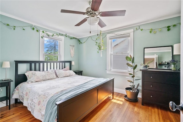 1403 Creedmoor Ave, Brookline, PA 15226 - bedroom featuring light wood-style flooring, baseboards, and ceiling fan