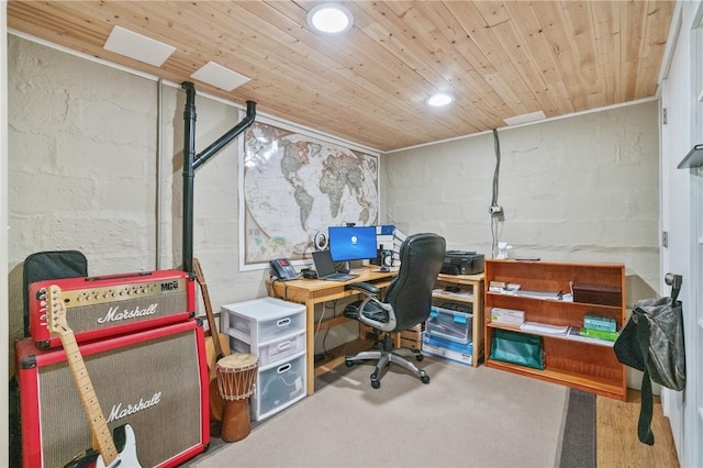 1403 Creedmoor Ave, Brookline, PA 15226 - office featuring wooden ceiling and recessed lighting