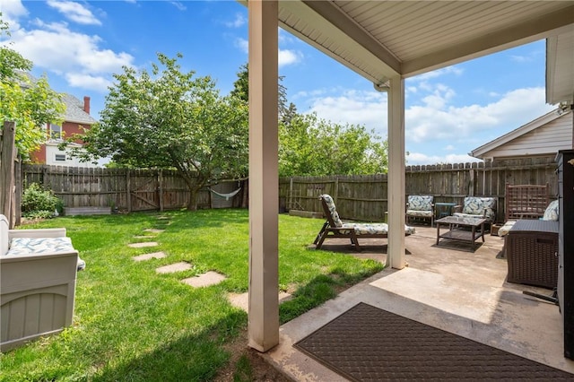 1403 Creedmoor Ave, Brookline, PA 15226 - view of yard featuring an outdoor living space and a patio area