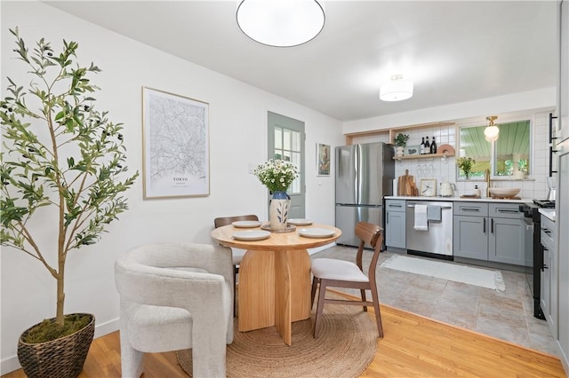 127 Greenview Dr, Penn Hills, PA 15147 - dining space featuring light wood-style floors and baseboards