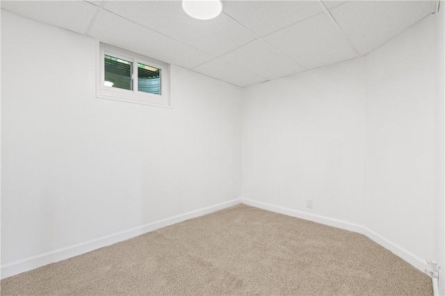 127 Greenview Dr, Penn Hills, PA 15147 - finished below grade area with a drop ceiling, carpet floors, and baseboards