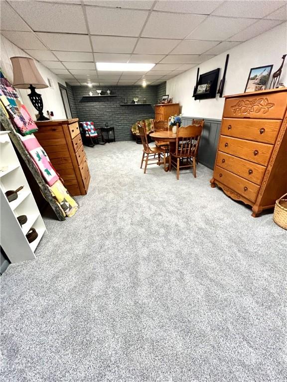 206 Richards Dr, Derry Twp, PA 15650 - carpeted dining area featuring a drop ceiling