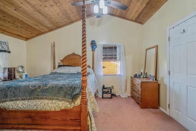 3804 Cynthia Dr, Baldwin Boro, PA 15227 - bedroom with light colored carpet, ceiling fan, vaulted ceiling, and wood ceiling