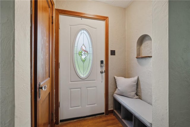 801 4th St N, Versailles, PA 15137 - foyer entrance featuring a textured wall and wood finished floors