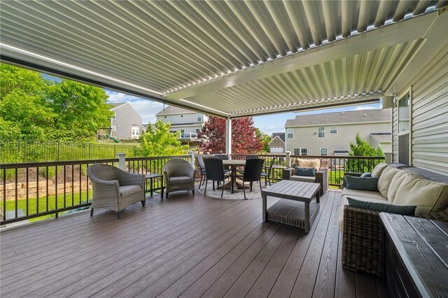 108 Berkshire Ct, Ohio Twp, PA 15237 - wooden terrace featuring outdoor lounge area, outdoor dining area, and a residential view