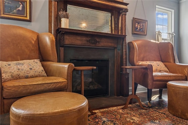 108 Berkshire Ct, Ohio Twp, PA 15237 - sitting room featuring a glass covered fireplace