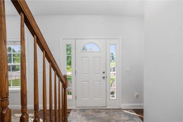565 Tara Ct, Saxonburg Boro, PA 16056 - entrance foyer with stairs and baseboards