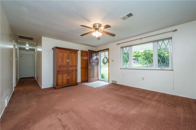 102 Jordan St, Bethel Park, PA 15102 - foyer with a ceiling fan and light carpet