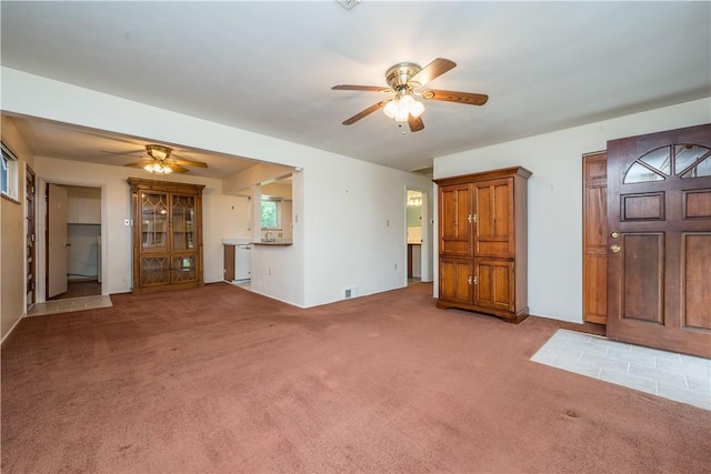 102 Jordan St, Bethel Park, PA 15102 - entrance foyer with ceiling fan and light carpet