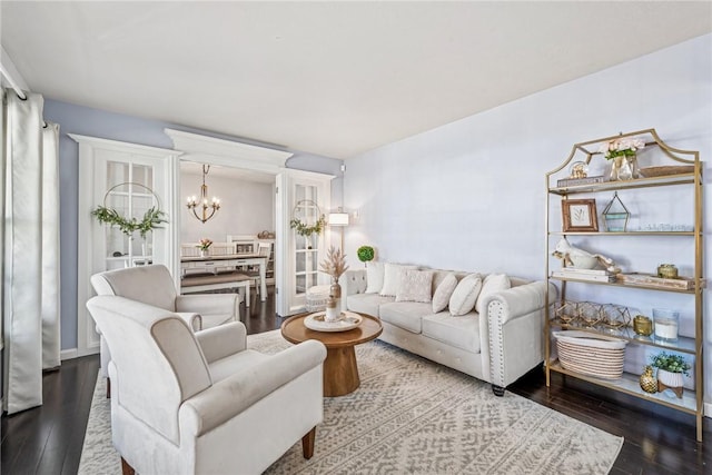 536 Cherryhill Dr, Cecil, PA 15017 - living area with a chandelier and wood-type flooring
