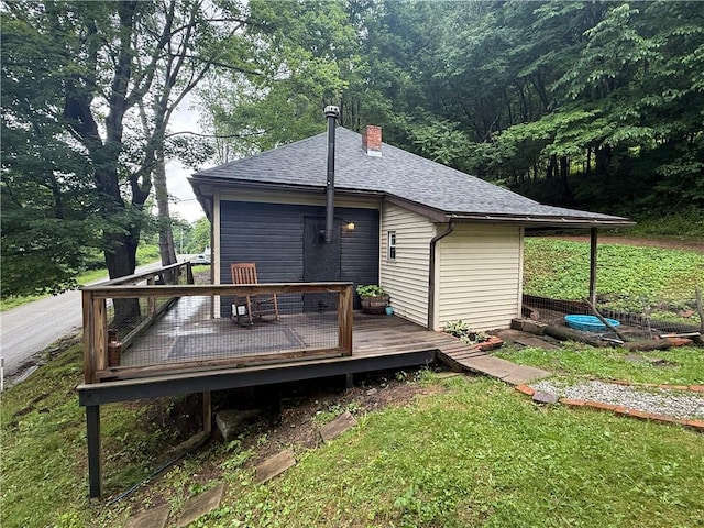 520 Palmer Rd, German Twp, PA 15410 - wooden deck with a yard