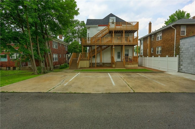 21 S Harrison Ave, Bellevue, PA 15202 - back of house with stairs, uncovered parking, and a deck