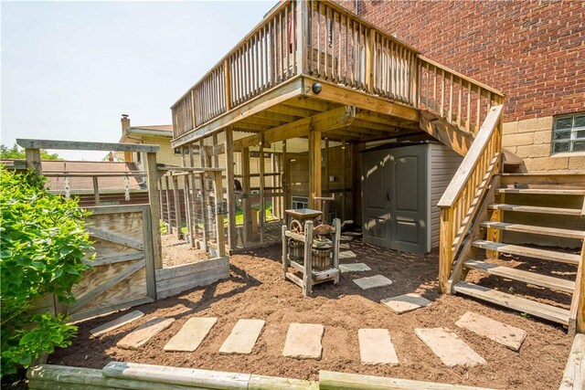 804 Division St, West Mifflin, PA 15122 - view of patio / terrace with stairs and a wooden deck