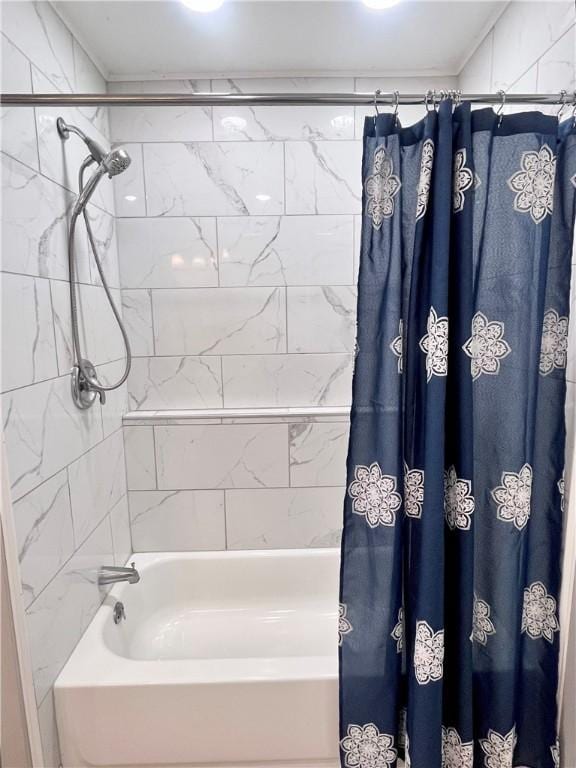 254 Bicker Rd, Winfield Twp, PA 16023 - bathroom featuring shower / tub combo with curtain
