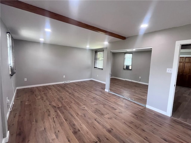 254 Bicker Rd, Winfield Twp, PA 16023 - below grade area with wood finished floors, baseboards, and recessed lighting