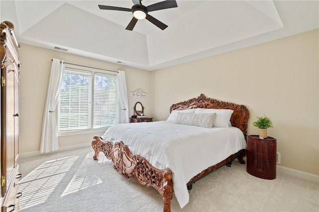 623 Oswego Dr, Adams Twp, PA 15044 - carpeted bedroom with a raised ceiling, ceiling fan, and baseboards