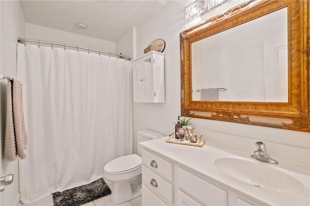 623 Oswego Dr, Adams Twp, PA 15044 - full bath featuring toilet, tile patterned floors, vanity, and a shower with curtain