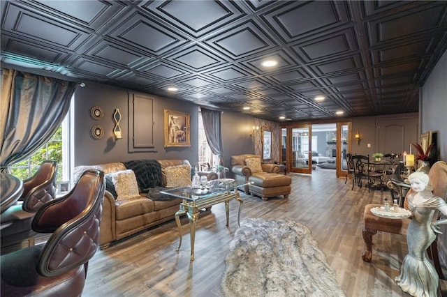 623 Oswego Dr, Adams Twp, PA 15044 - living room featuring an ornate ceiling and wood finished floors