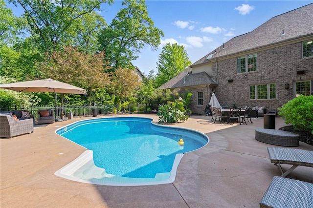 623 Oswego Dr, Adams Twp, PA 15044 - view of swimming pool with a patio, a fenced backyard, and outdoor lounge area