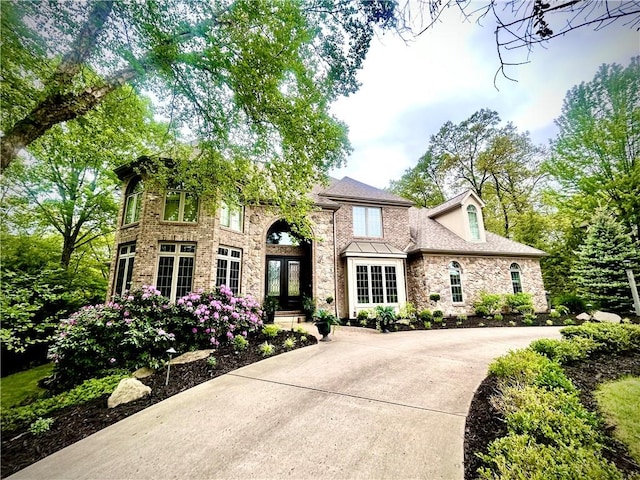 623 Oswego Dr, Adams Twp, PA 15044 - view of front of home featuring french doors and stone siding