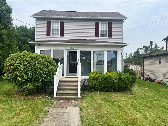 38 Locust St, Center Twp/Homer Cty, PA 15731 - view of front of property featuring a front yard, entry steps, and a shingled roof