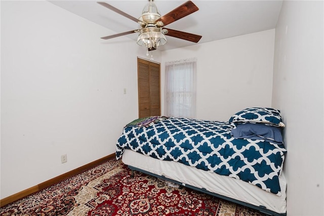 38 Locust St, Center Twp/Homer Cty, PA 15731 - bedroom with a closet, baseboards, and ceiling fan