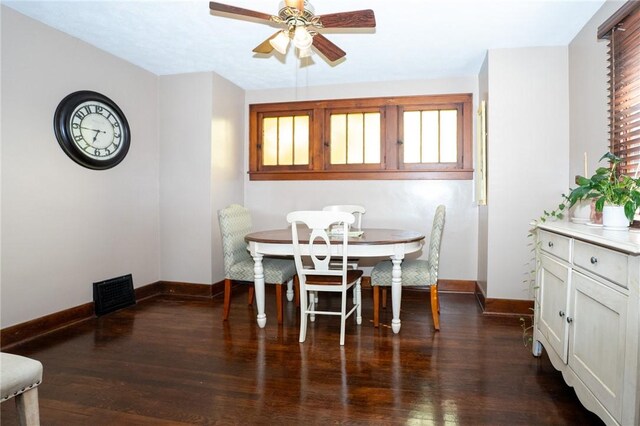 710 Beaver St, Leetsdale, PA 15056 - dining room featuring baseboards, a ceiling fan, wood finished floors, and plenty of natural light
