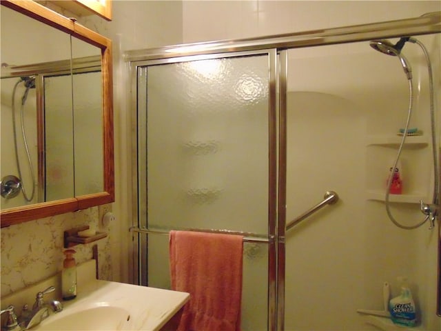 822 Fayette City Rd, Washington Twp, PA 15438 - full bathroom with an enclosed shower and vanity