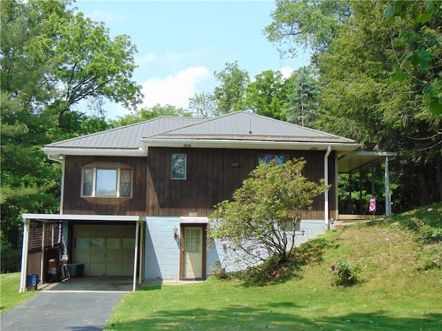 822 Fayette City Rd, Washington Twp, PA 15438 - view of front of property with a garage, driveway, and a front yard