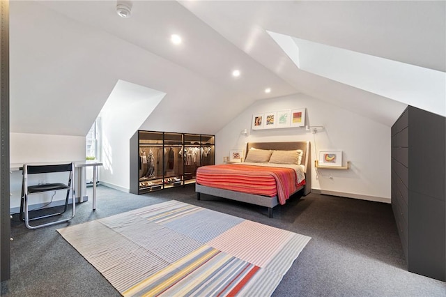 626 Suismon St, East Allegheny, PA 15212 - bedroom featuring vaulted ceiling, carpet, recessed lighting, and baseboards
