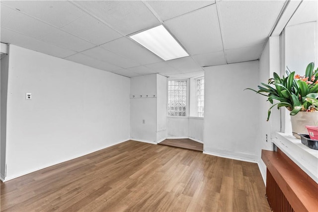 222 Marshall Ave, Observatory Hill, PA 15214 - spare room featuring wood finished floors, baseboards, and a drop ceiling