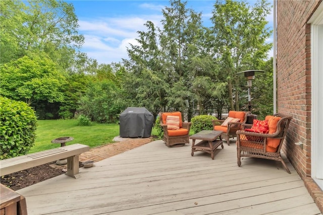 106 Shawnee Dr, Center Twp But, PA 16001 - wooden deck with grilling area and a yard
