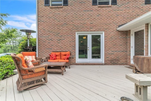 106 Shawnee Dr, Center Twp But, PA 16001 - wooden terrace with outdoor lounge area and french doors