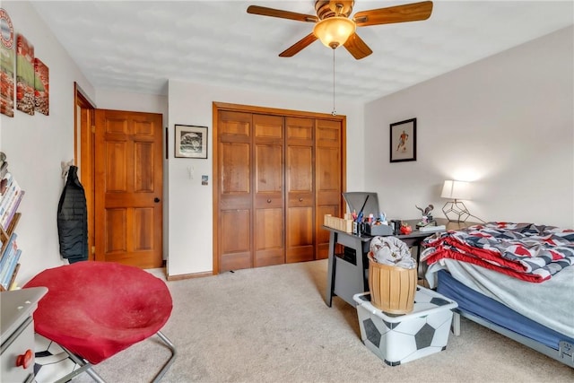 106 Shawnee Dr, Center Twp But, PA 16001 - carpeted bedroom with a closet and ceiling fan