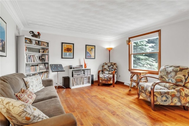 106 Shawnee Dr, Center Twp But, PA 16001 - living room with crown molding, light wood-style floors, and baseboards