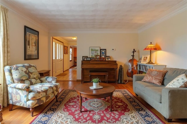 106 Shawnee Dr, Center Twp, PA 16001 - living room featuring light wood-type flooring and crown molding
