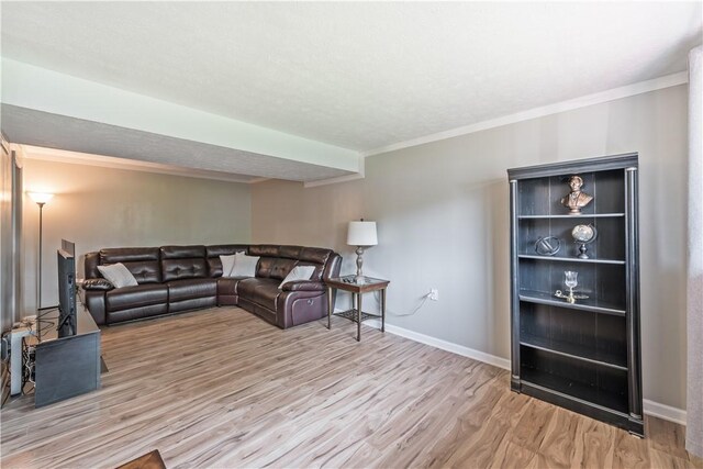 102 Castle Hill Rd, Monroeville, PA 15146 - living area featuring light wood-type flooring, baseboards, and crown molding
