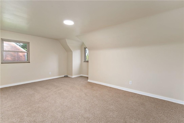 4649 Rolling Hills Rd, Whitehall, PA 15236 - additional living space with carpet flooring, vaulted ceiling, baseboards, and recessed lighting