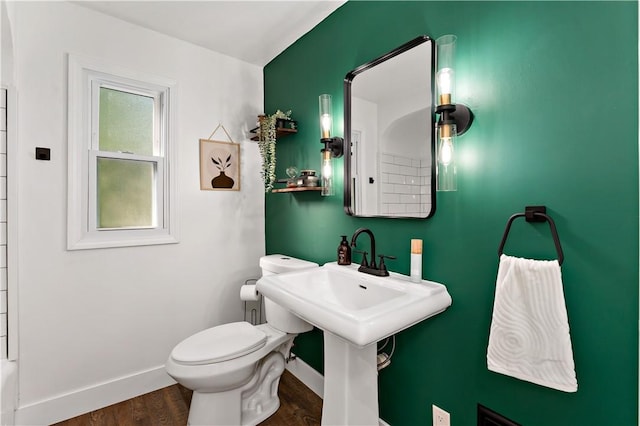 4649 Rolling Hills Rd, Whitehall, PA 15236 - bathroom featuring wood finished floors, baseboards, and toilet