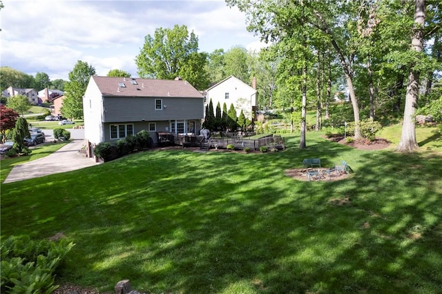 407 Highland Ct, Marshall, PA 15090 - view of green lawn with a fire pit