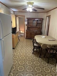 202 S Quarry St, East Huntingdon, PA 15666 - dining space featuring a ceiling fan and ornamental molding