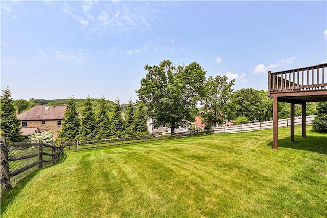 28 Saddlebrook Dr, Hempfield Twp Wml, PA 15601 - view of yard featuring a wooden deck