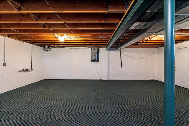 28 Saddlebrook Dr, Hempfield Twp Wml, PA 15601 - unfinished basement featuring carpet floors and electric panel