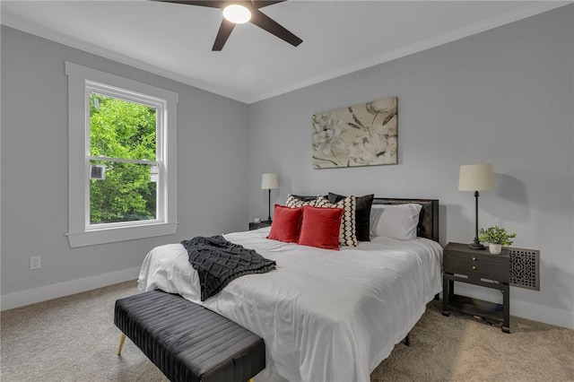 615 Cliff Ave, Bellevue, PA 15202 - bedroom featuring carpet, crown molding, and ceiling fan