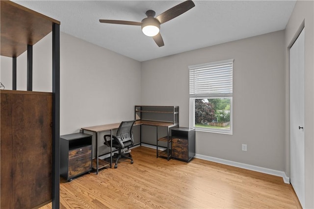 509 Cresthaven Dr, Plum Boro, PA 15239 - office space featuring ceiling fan, light wood finished floors, and baseboards