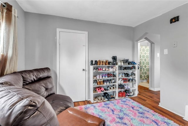 439 Ford St, West Mifflin, PA 15122 - sitting room featuring wood finished floors and baseboards