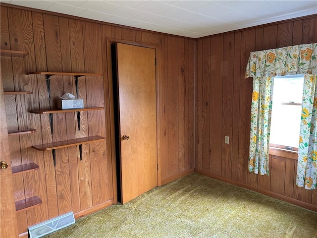 1214 Ridge Blvd, Dunbar Twp, PA 15425 - spare room with light colored carpet, wood walls, and baseboards