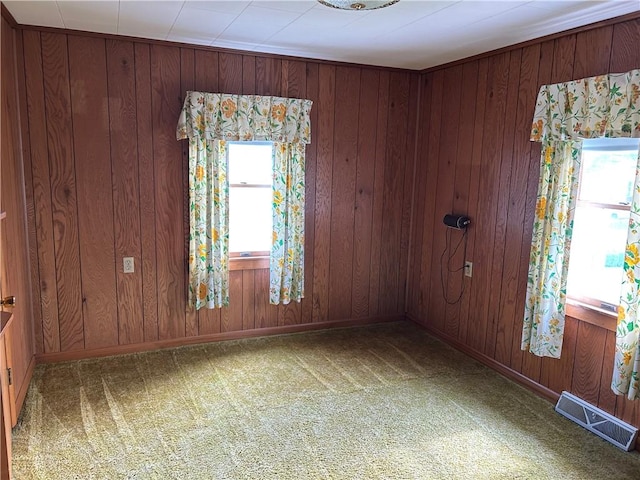 1214 Ridge Blvd, Dunbar Twp, PA 15425 - carpeted spare room featuring plenty of natural light, wooden walls, and baseboards